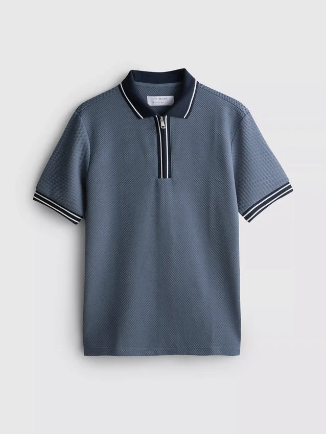 Textured polo shirt