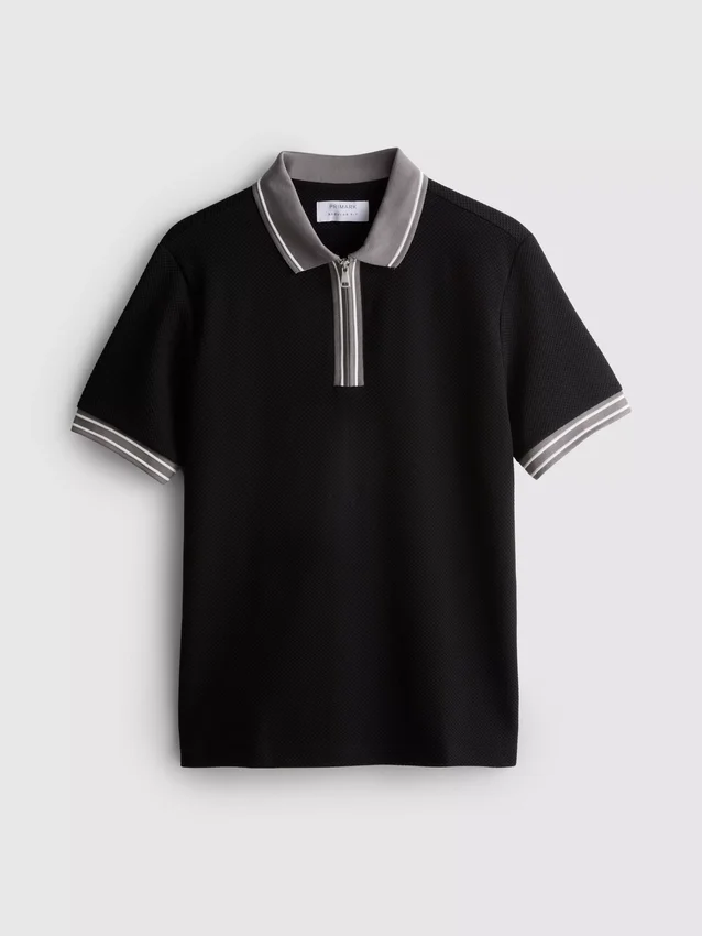 Textured polo shirt