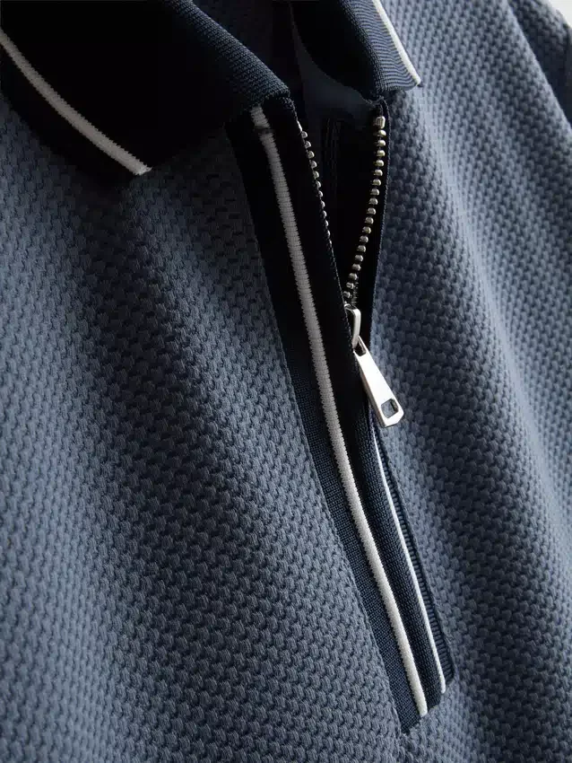 Textured polo shirt