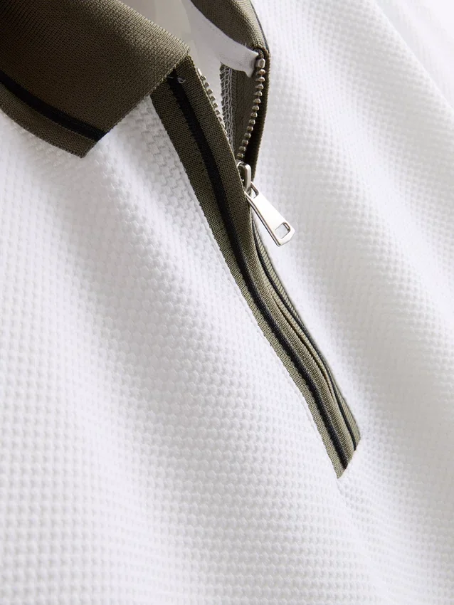Textured polo shirt