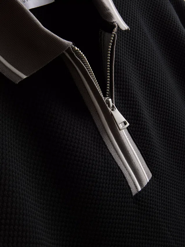 Textured polo shirt