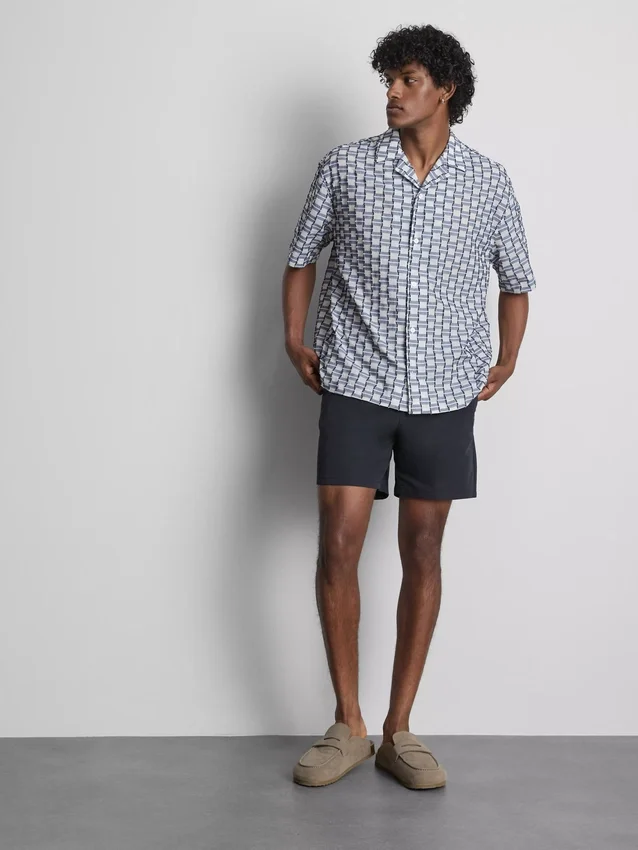 Textured revere shirt