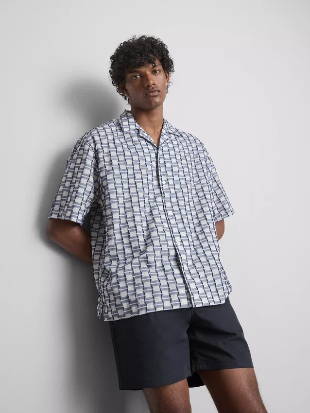 Textured revere shirt