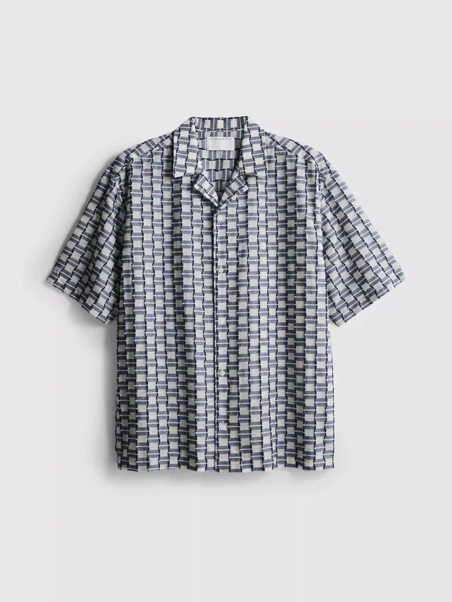 Textured revere shirt