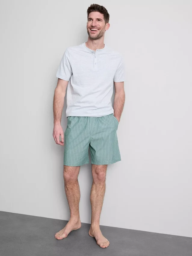 Textured short pajama set