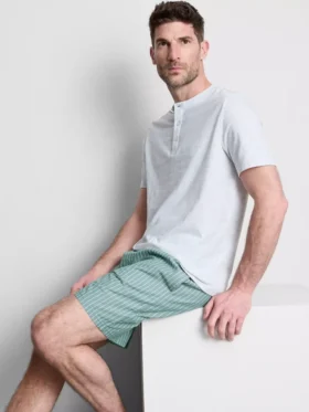 Textured short pajama set
