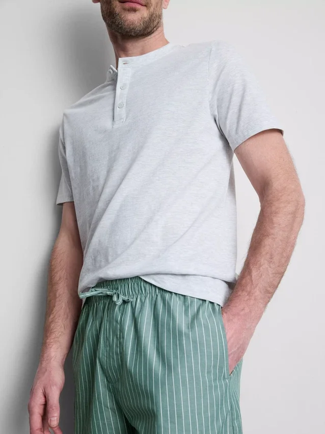 Textured short pajama set