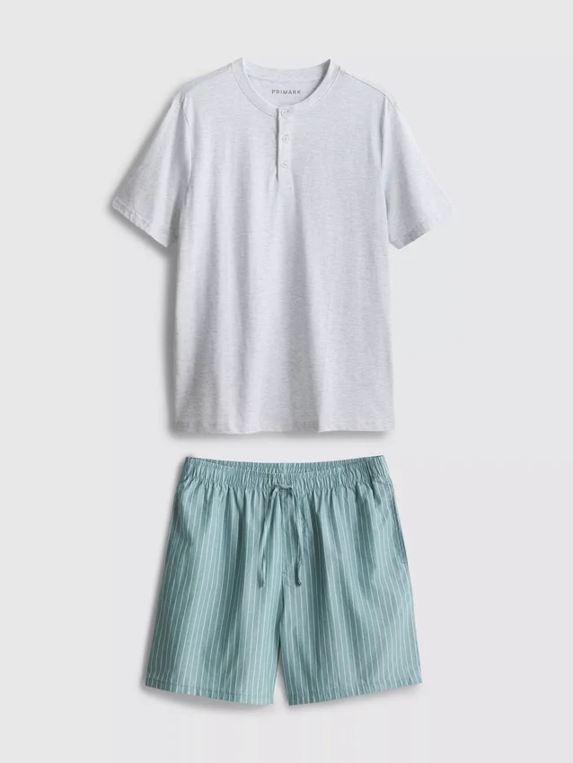 Textured short pajama set