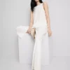 Textured side-tie tank top