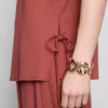 Textured side-tie tank top