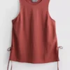 Textured side-tie tank top