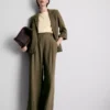 Textured slouchy mid-rise pants