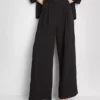 Textured slouchy mid-rise pants