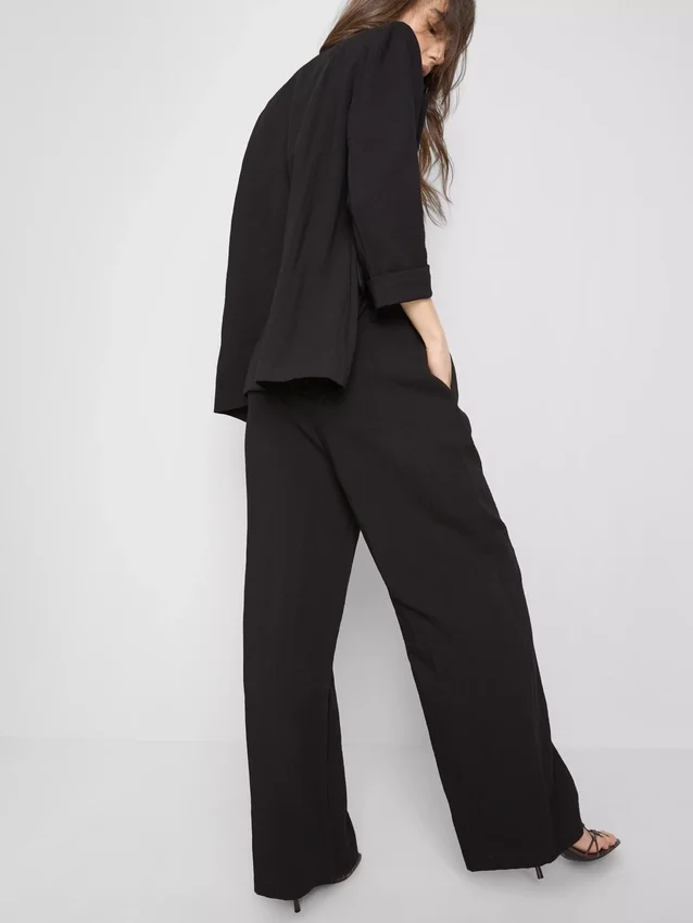 Textured slouchy mid-rise pants