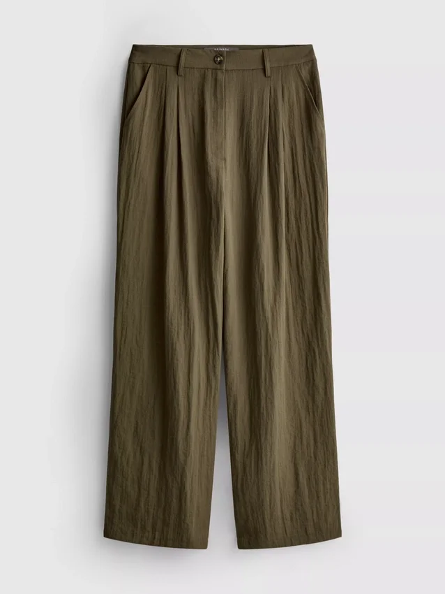Textured slouchy mid-rise pants