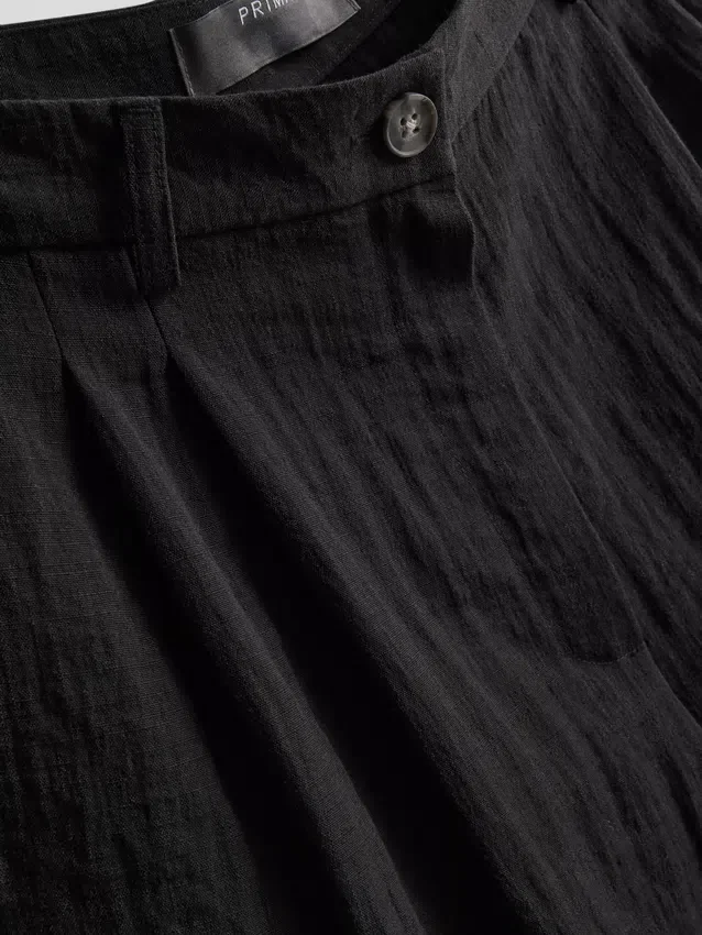 Textured slouchy mid-rise pants