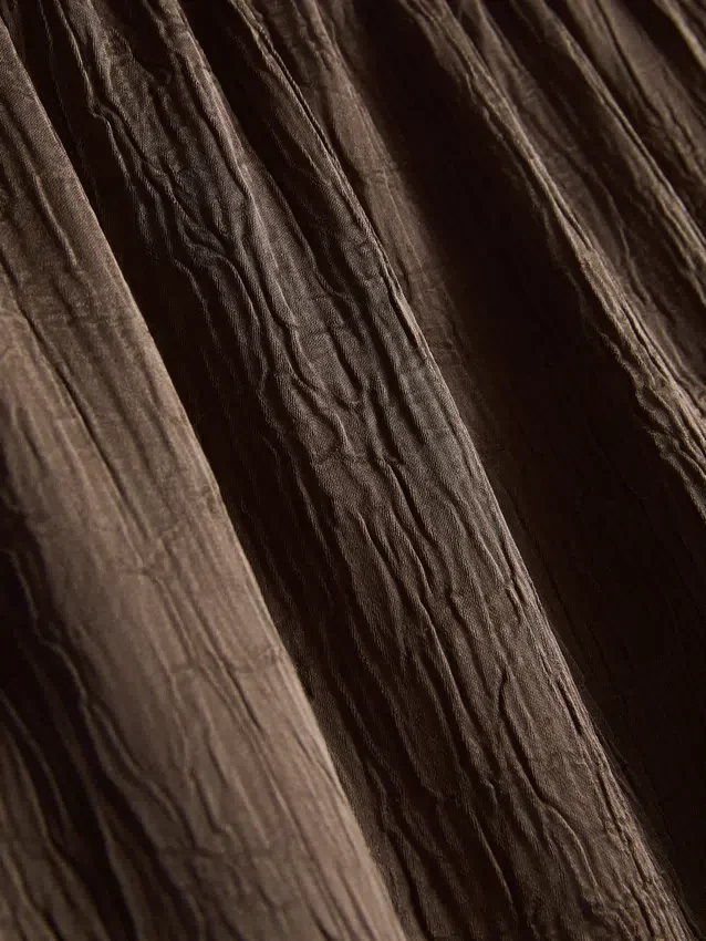 Textured straight-leg satin pants