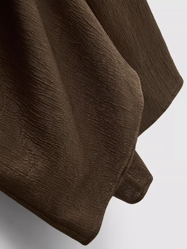Textured straight-leg satin pants