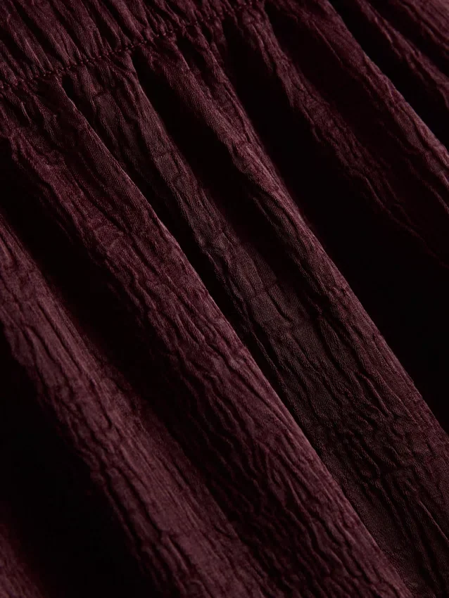 Textured straight-leg satin pants