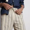 Textured stripe bermuda shorts