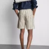 Textured stripe bermuda shorts