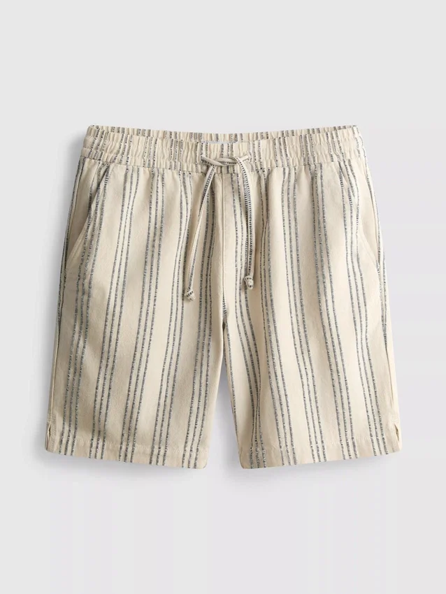 Textured stripe bermuda shorts