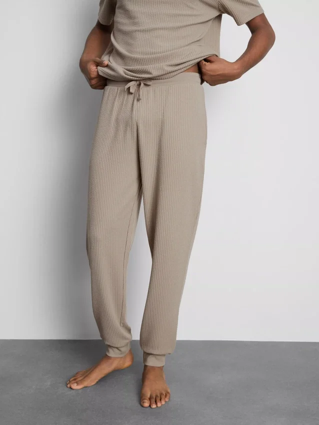 Textured stripe pajama bottoms