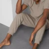 Textured stripe pajama bottoms