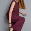 Textured stripe wide leg pants