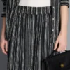 Textured stripe wide leg pants