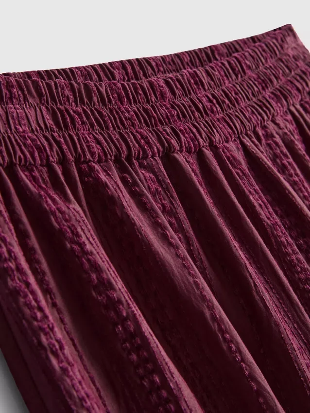 Textured stripe wide leg pants
