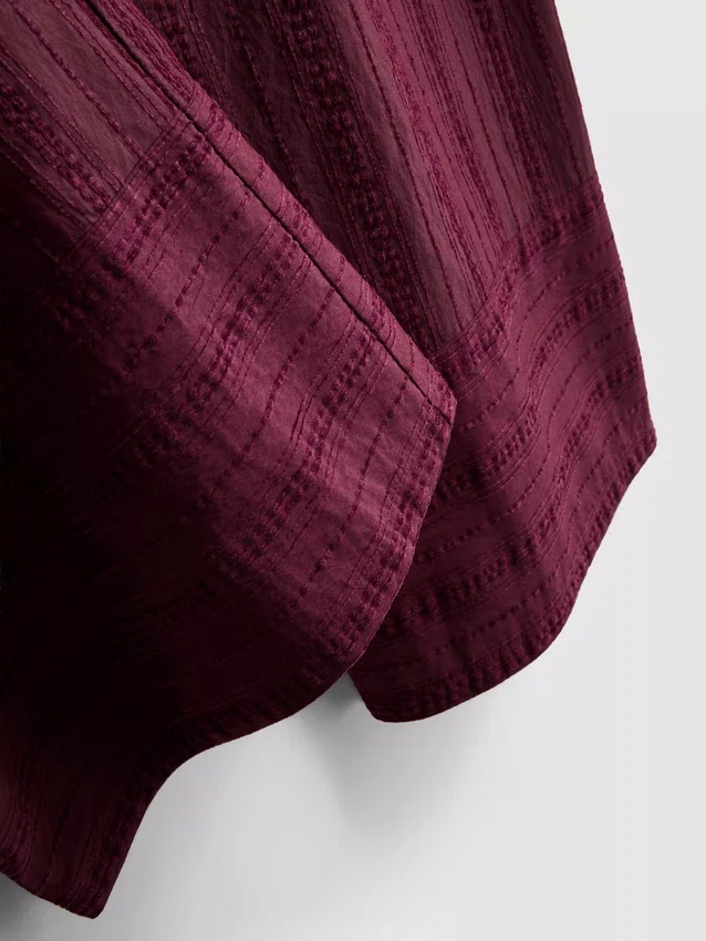 Textured stripe wide leg pants
