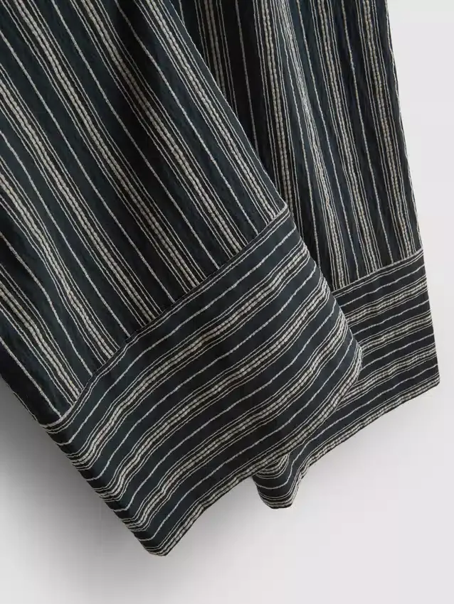 Textured stripe wide leg pants