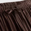 Textured wide leg drawstring pants
