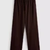 Textured wide leg pants
