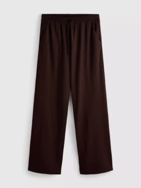 Textured wide leg pants