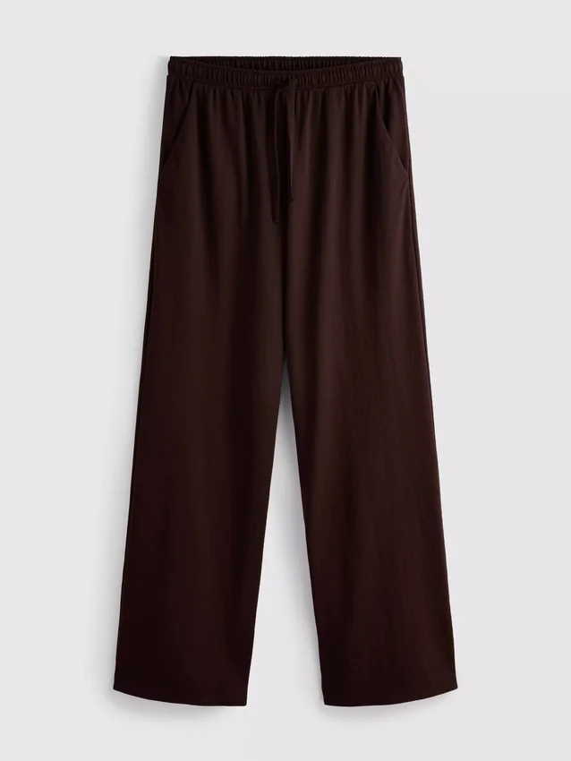 Textured wide leg pants