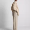Textured wide leg pants