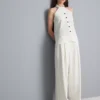 Textured wide leg pants