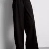 Textured wide leg pants
