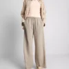 Textured wide leg pants