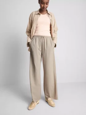 Textured wide leg pants