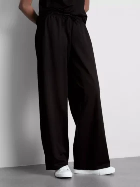 Textured wide leg pants