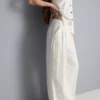 Textured wide leg pants