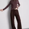 Textured wide leg pants