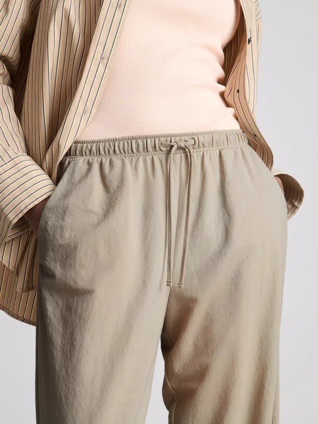 Textured wide leg pants