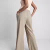 Textured wide leg pants