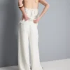 Textured wide leg pants