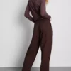 Textured wide leg pants
