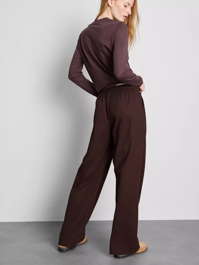 Textured wide leg pants